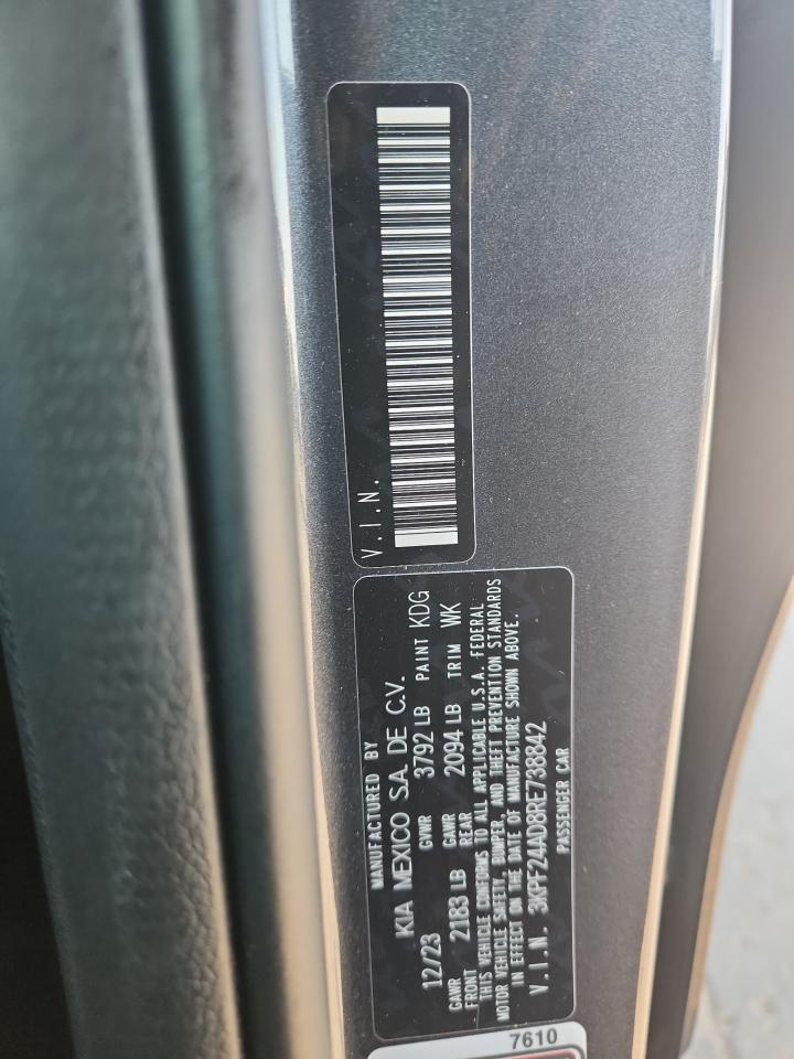 2024 Kia Forte Lx VIN: 3KPF24AD8RE738842 Lot: 68113175