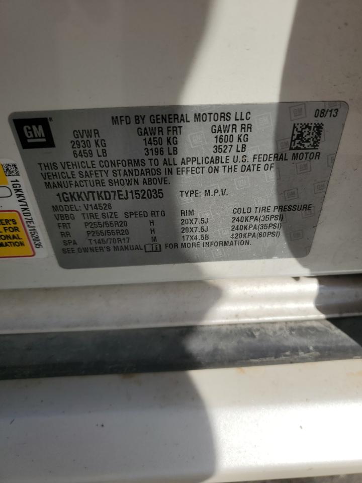 2014 GMC Acadia Denali VIN: 1GKKVTKD7EJ152035 Lot: 70264305