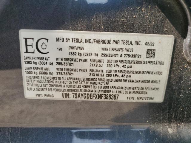 2022 TESLA MODEL Y   