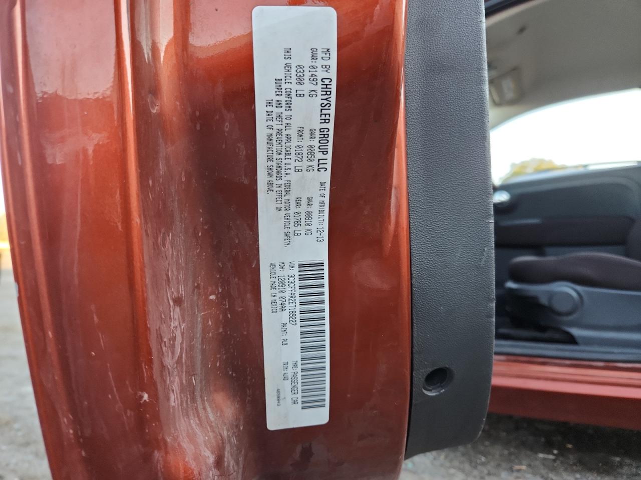 2014 Fiat 500 Pop VIN: 3C3CFFAR2ET189227 Lot: 69996925