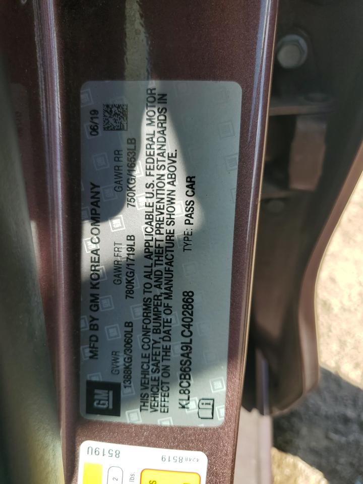 2020 Chevrolet Spark Ls VIN: KL8CB6SA9LC402868 Lot: 68487145