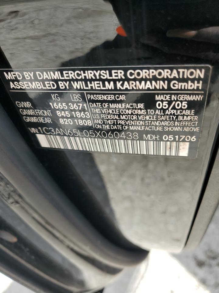 2005 Chrysler Crossfire Limited VIN: 1C3AN65L05X060438 Lot: 68557705