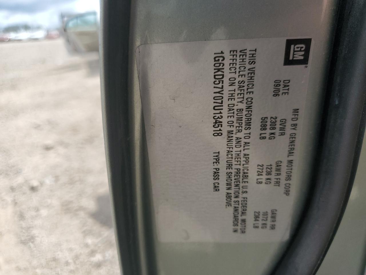 2007 Cadillac Dts VIN: 1G6KD57Y07U134518 Lot: 70187615