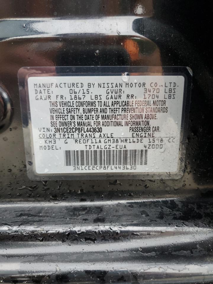 2015 Nissan Versa Note S VIN: 3N1CE2CP8FL443630 Lot: 69231465