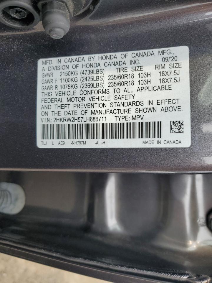 2020 Honda Cr-V Ex VIN: 2HKRW2H57LH686711 Lot: 68868325