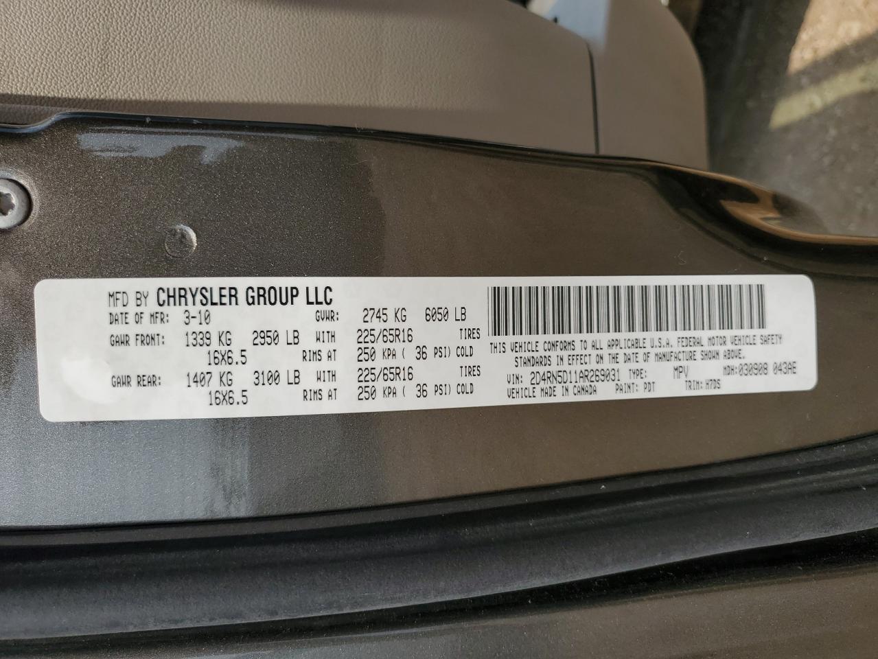 2010 Dodge Grand Caravan Sxt VIN: 2D4RN5D11AR269031 Lot: 67026245