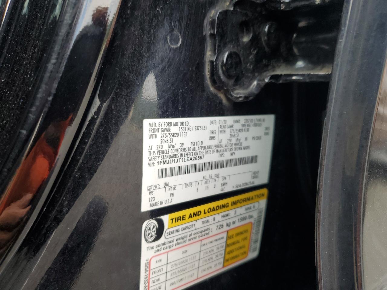 2020 Ford Expedition Xlt VIN: 1FMJU1JT1LEA26567 Lot: 68516865