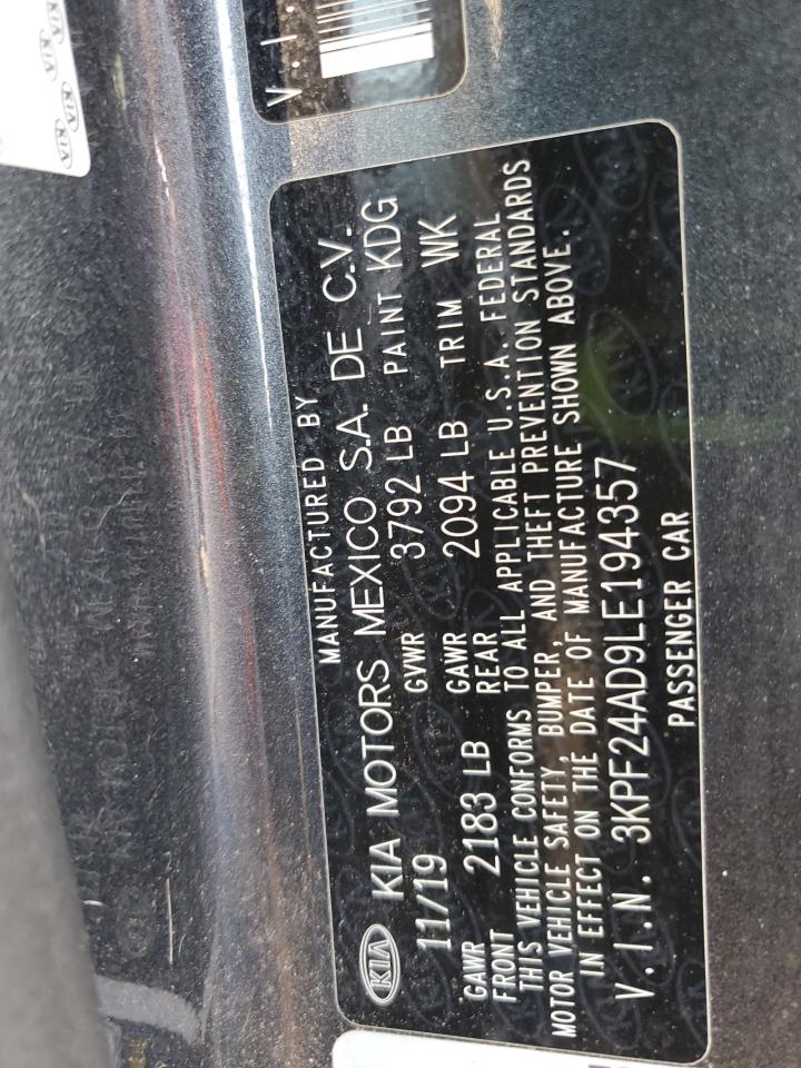 2020 Kia Forte Fe VIN: 3KPF24AD9LE194357 Lot: 67892525