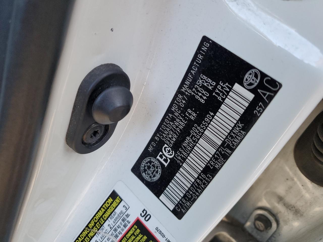 2016 Toyota Corolla L VIN: 2T1BURHE5GC655904 Lot: 68685715