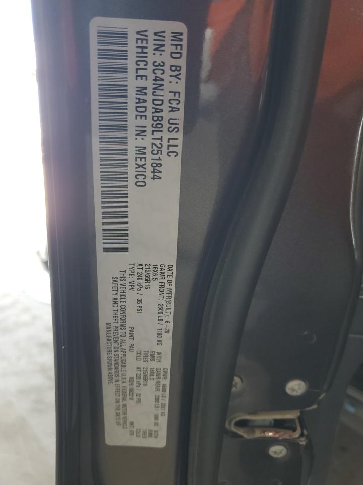 2020 Jeep Compass Sport VIN: 3C4NJDAB9LT251844 Lot: 67719145