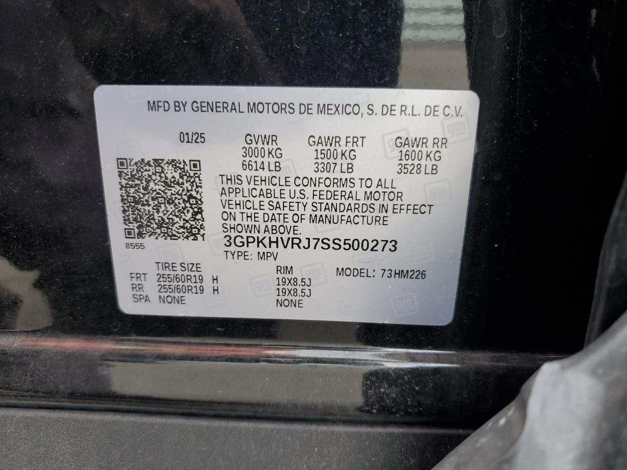 2025 Honda Prologue Ex VIN: 3GPKHVRJ7SS500273 Lot: 69353735