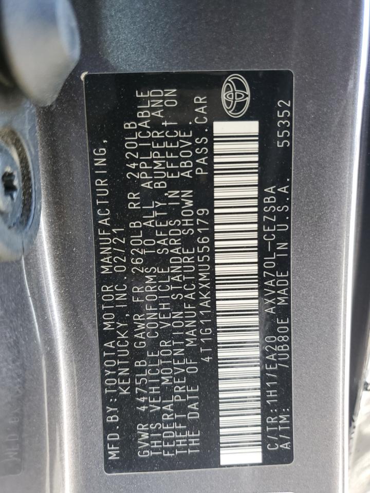 2021 Toyota Camry Se VIN: 4T1G11AKXMU556179 Lot: 68931055