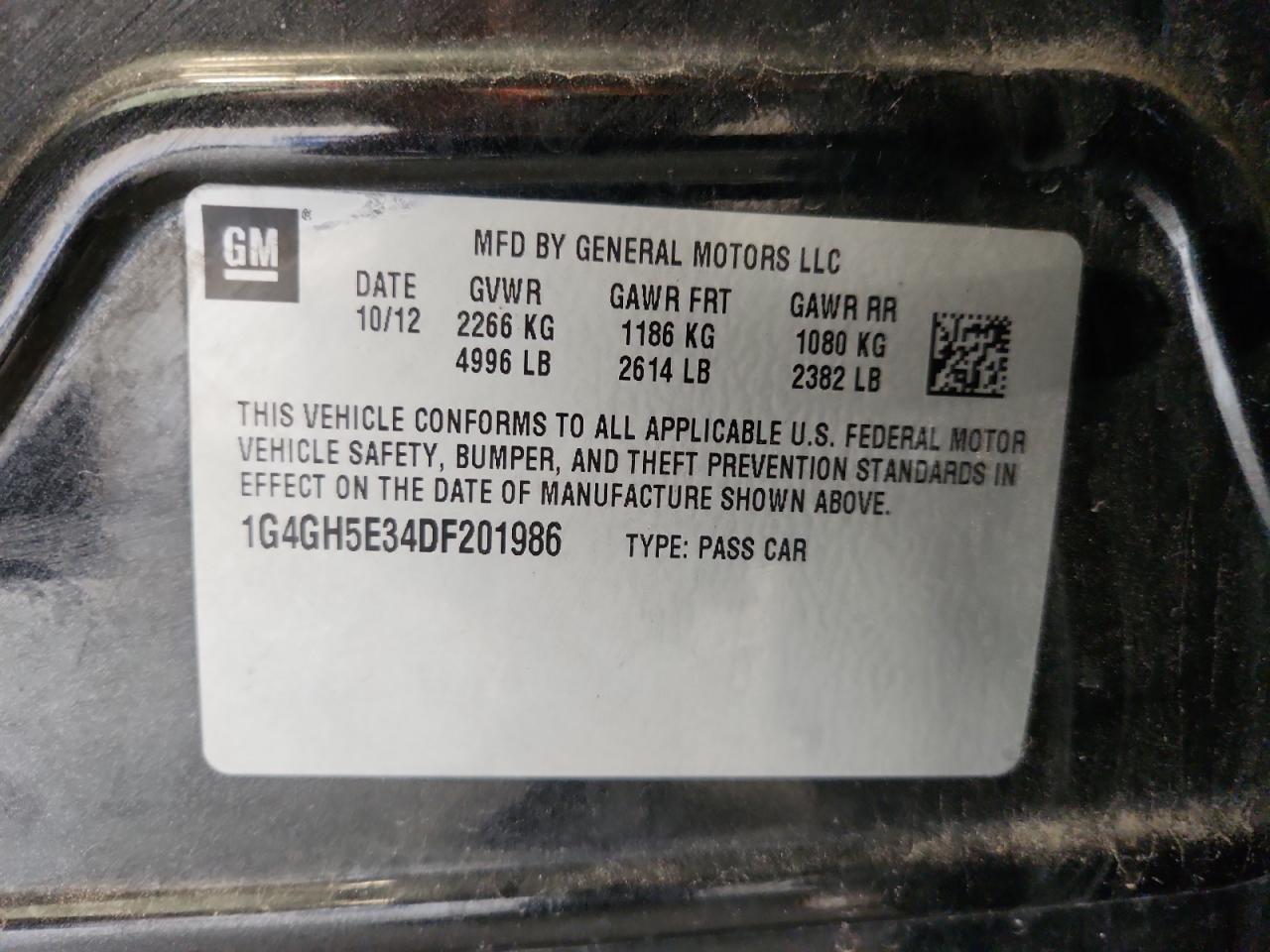 2013 Buick Lacrosse Premium VIN: 1G4GH5E34DF201986 Lot: 67305395