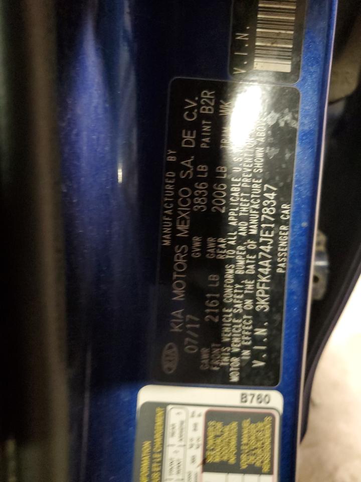 2018 Kia Forte Lx VIN: 3KPFK4A74JE178347 Lot: 69290135