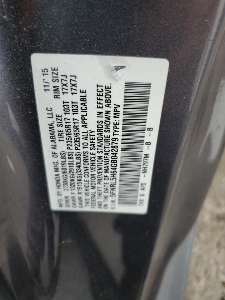 2016 Honda Odyssey Exl VIN: 5FNRL5H64GB042879 Lot: 67177565