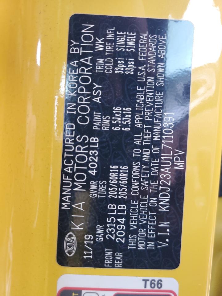 2020 Kia Soul Lx VIN: KNDJ23AU1L7110391 Lot: 66938075