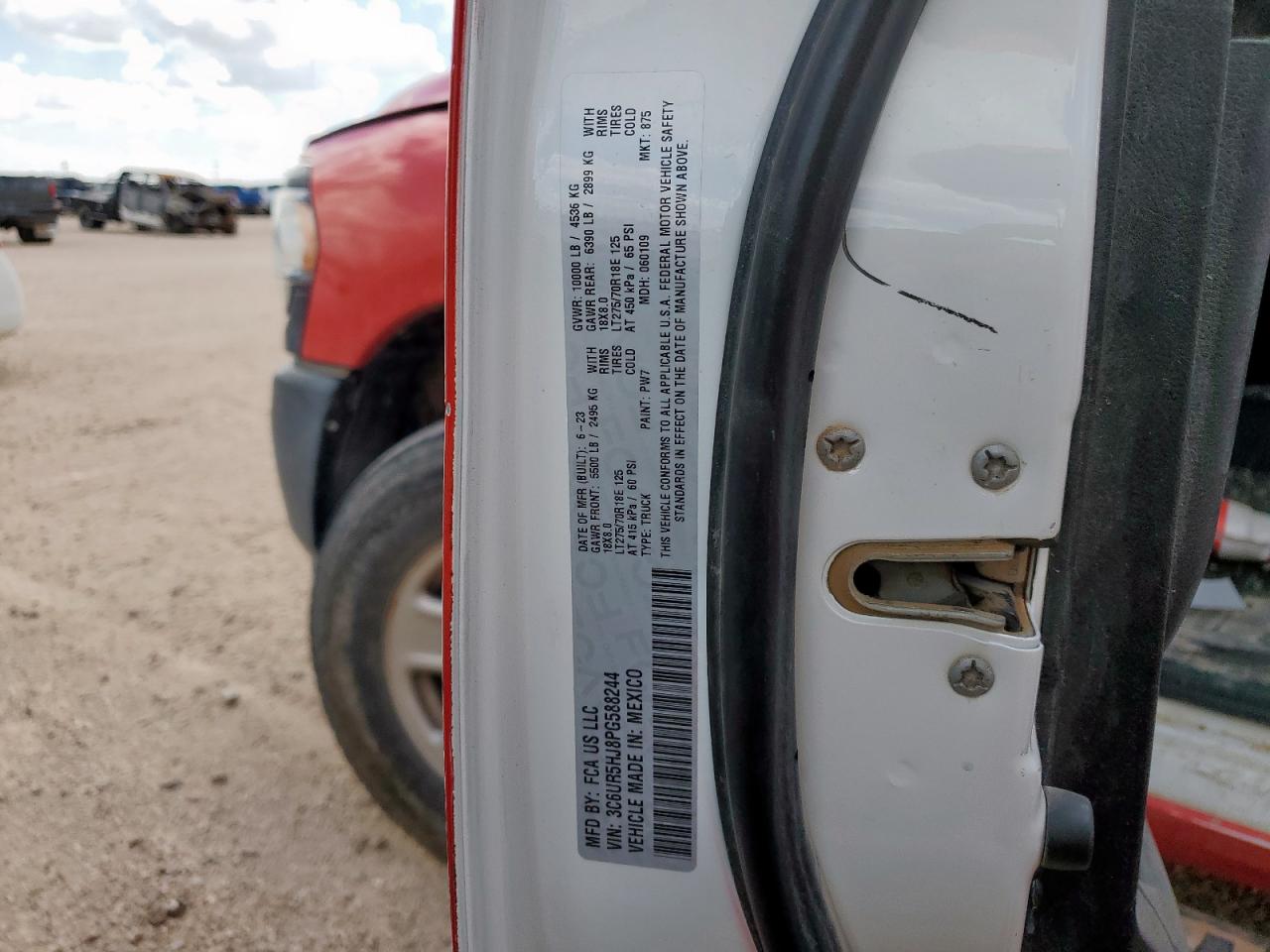 2023 Ram 2500 Tradesman VIN: 3C6UR5HJ8PG588244 Lot: 70102515