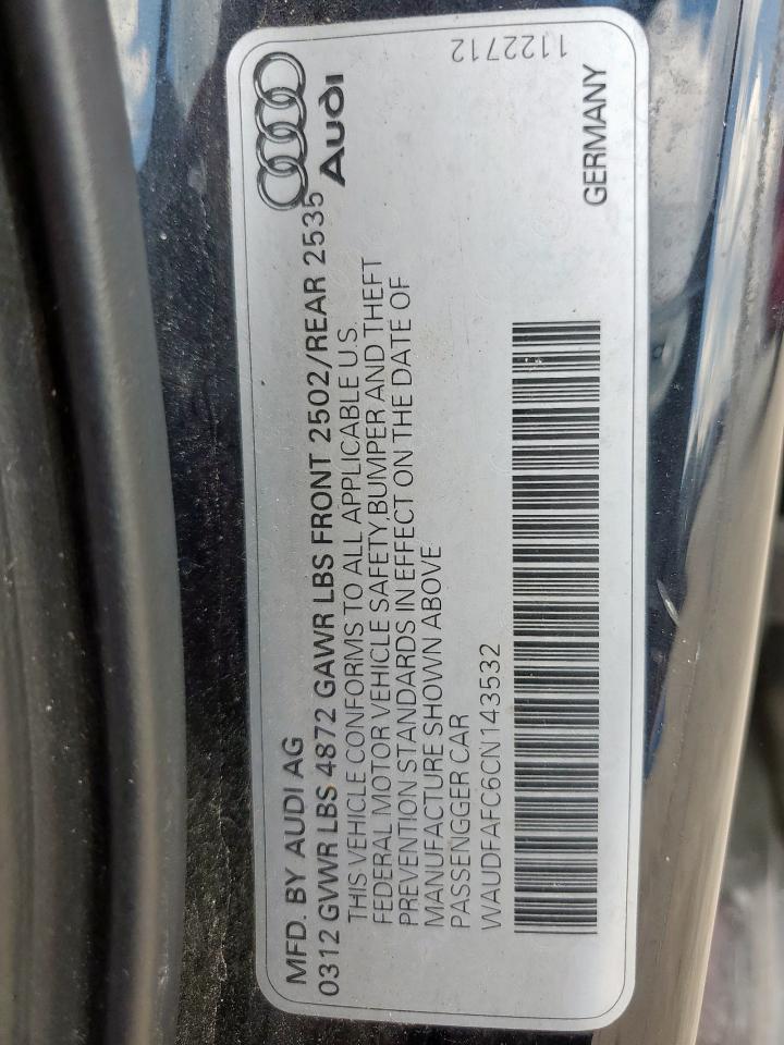 2012 Audi A6 Premium Plus VIN: WAUDFAFC6CN143532 Lot: 68767555