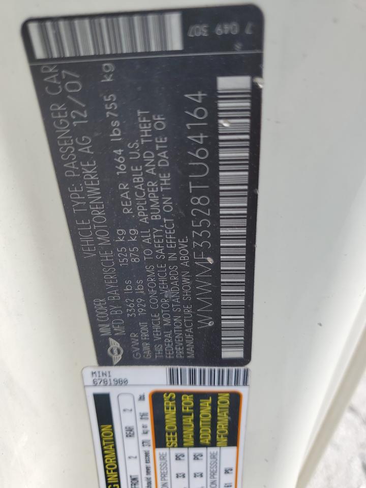 WMWMF33528TU64164 2008 Mini Cooper