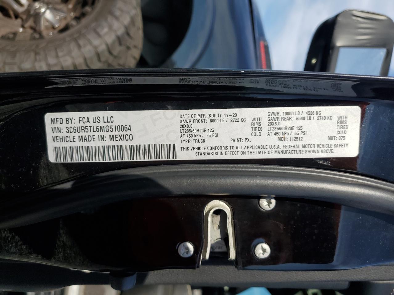 3C6UR5TL6MG510064 2021 Ram 2500 Limited