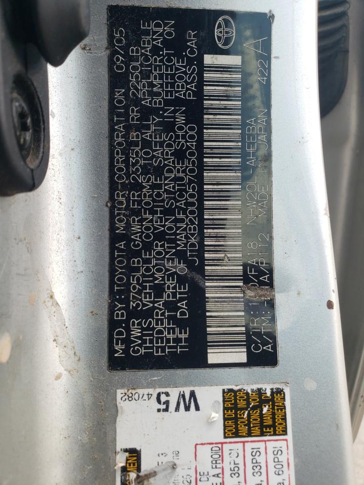 2005 Toyota Prius VIN: JTDKB20U057050400 Lot: 69595705