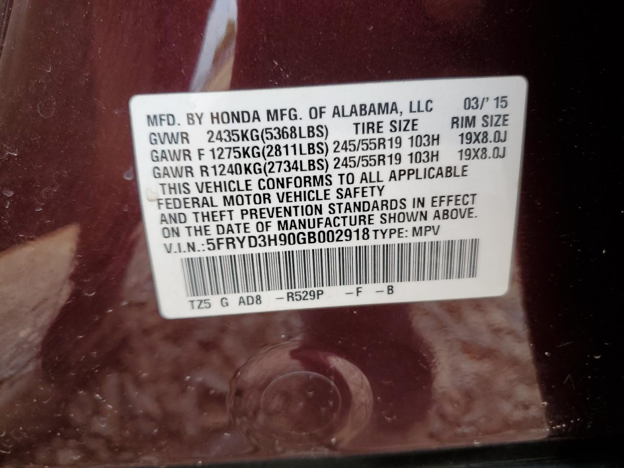 2016 Acura Mdx Advance VIN: 5FRYD3H90GB002918 Lot: 69953635