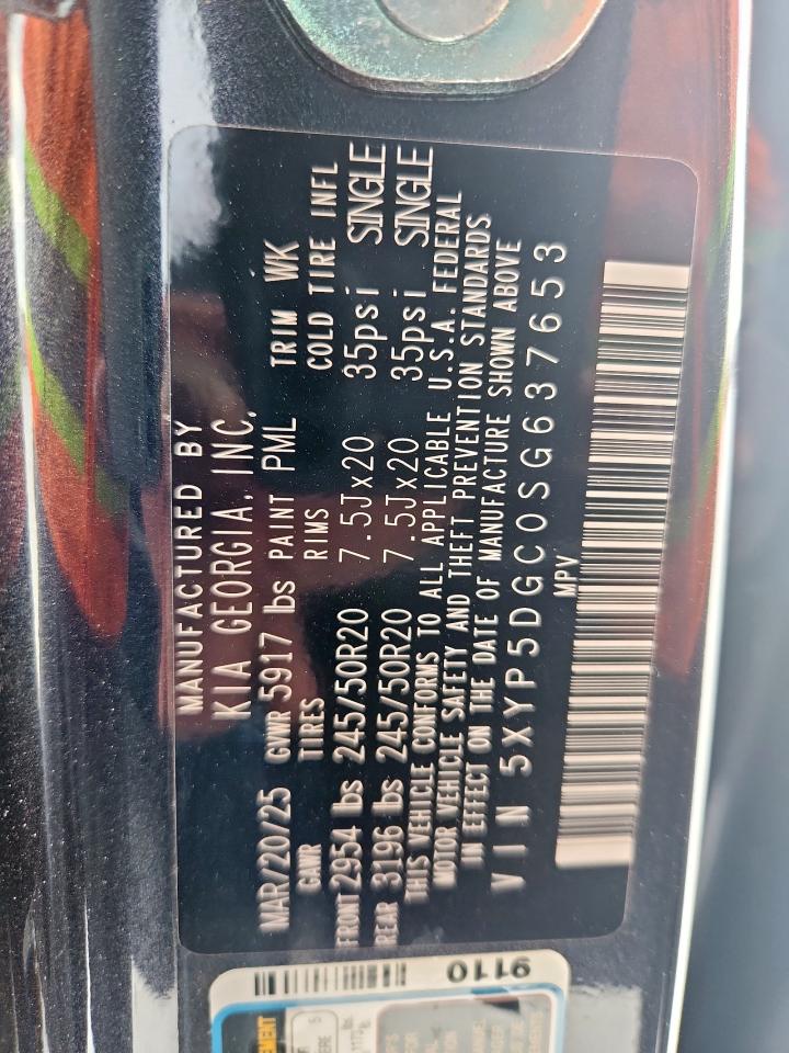 2025 Kia Telluride Sx VIN: 5XYP5DGC0SG637653 Lot: 67949475