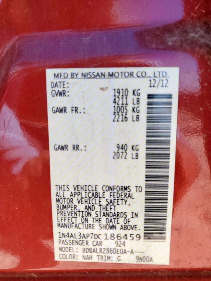 2013 Nissan Altima 2.5 VIN: 1N4AL3AP7DC186459 Lot: 69874365