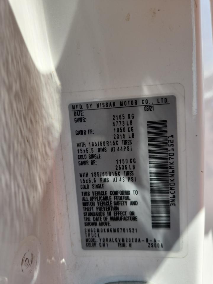 2021 Nissan Nv200 2.5S VIN: 3N6CM0KN6MK701521 Lot: 86586835