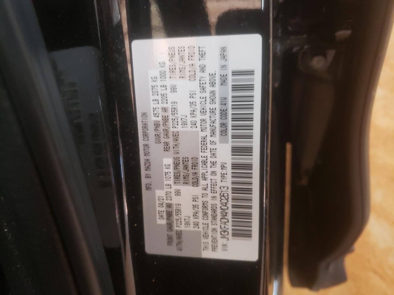 2021 Mazda Cx-5 Grand Touring VIN: JM3KFADM4M0402613 Lot: 71965245