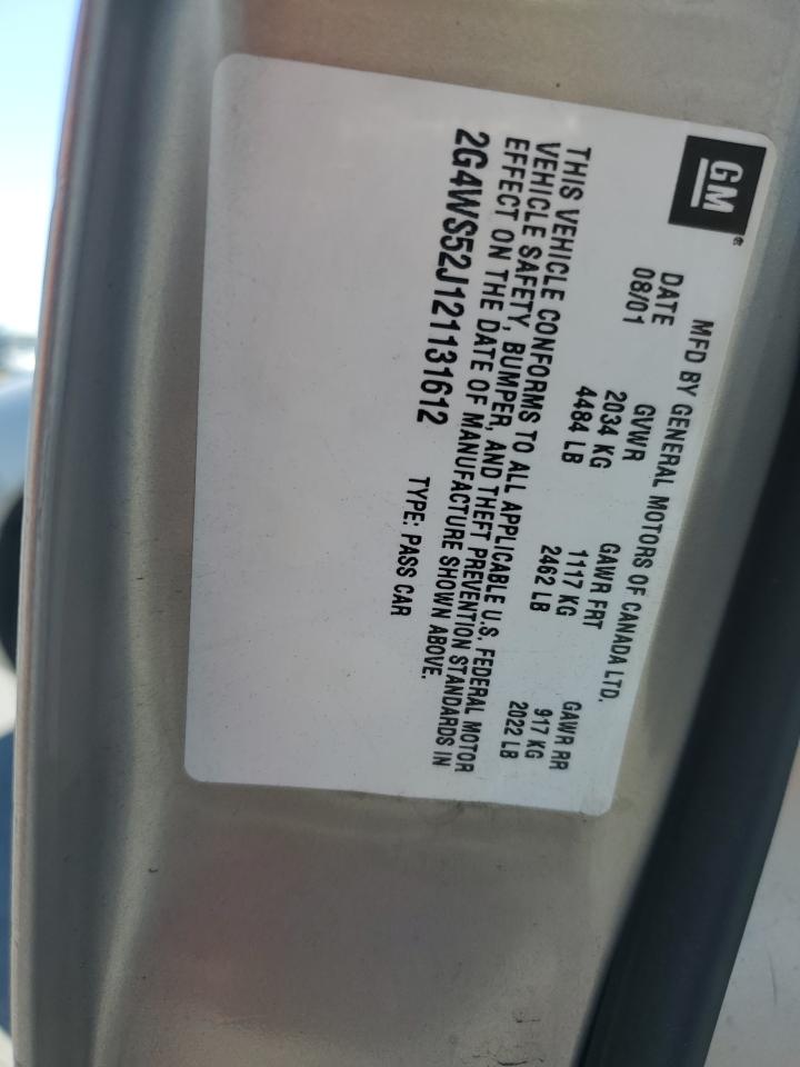 2002 Buick Century Custom VIN: 2G4WS52J121131612 Lot: 68765435