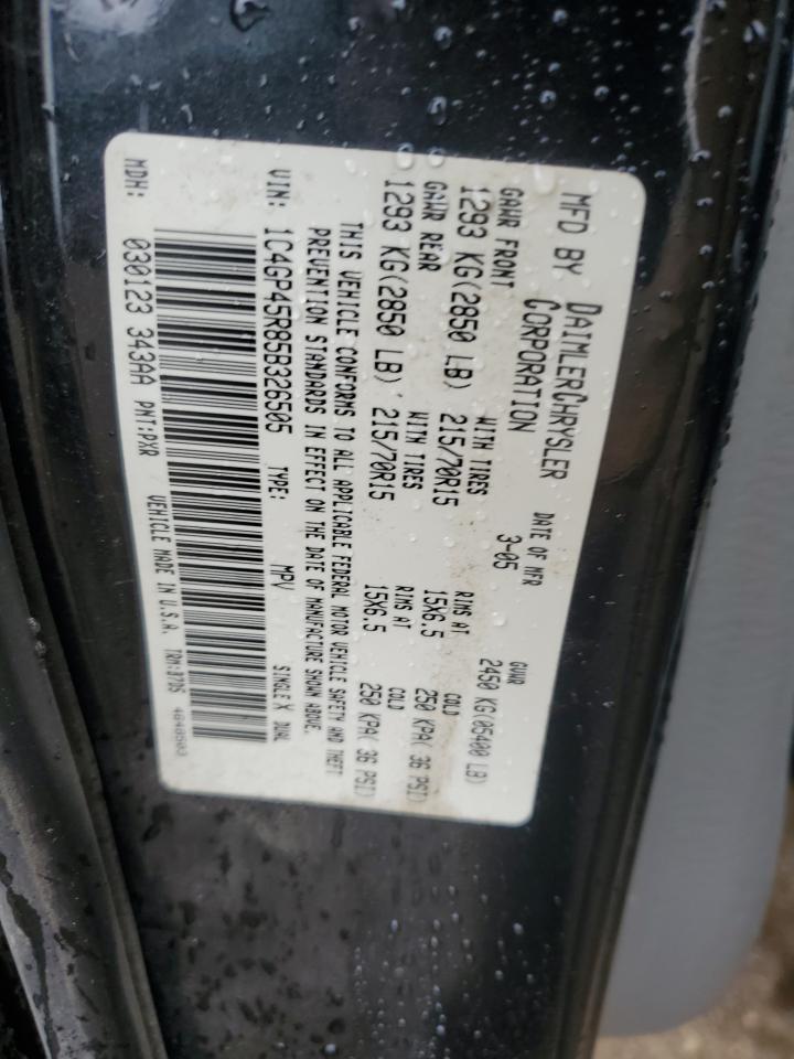 2005 Chrysler Town & Country VIN: 1C4GP45R85B326505 Lot: 70260525