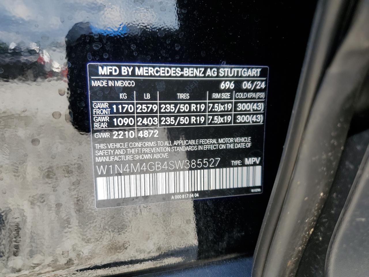 2025 Mercedes-Benz Glb 250 VIN: W1N4M4GB4SW385527 Lot: 67119175