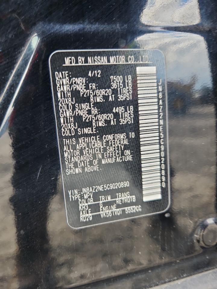 2012 Infiniti Qx56 VIN: JN8AZ2NE5C9020890 Lot: 71041955