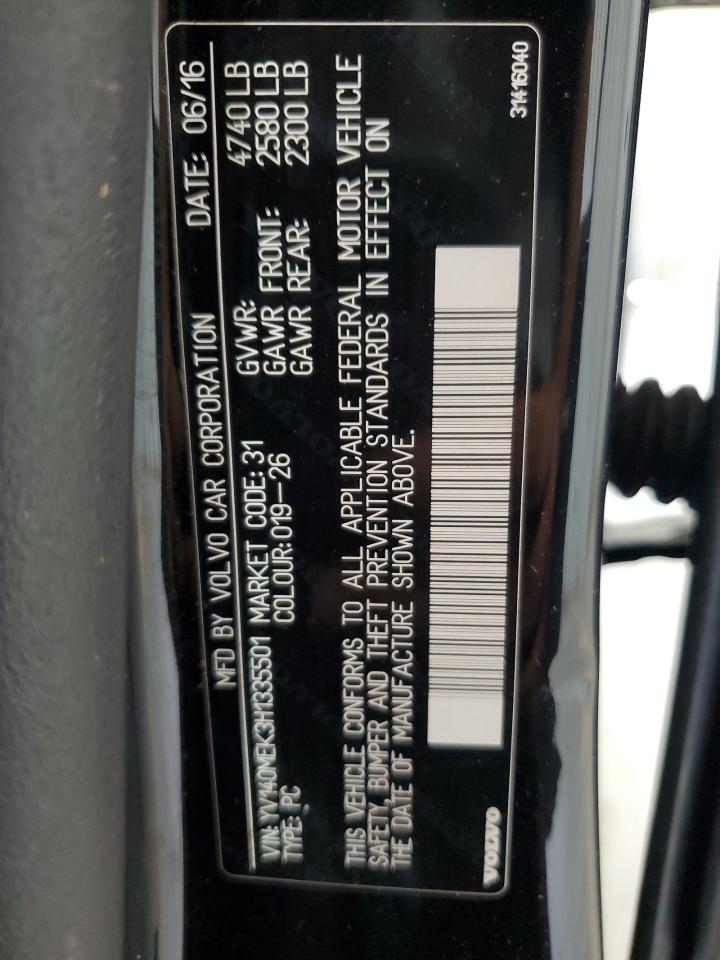 2017 Volvo V60 T5 Premier VIN: YV140MEK3H1335501 Lot: 68570765