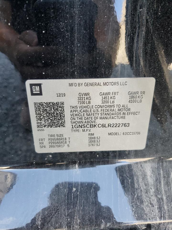 2020 Chevrolet Tahoe C1500 Lt VIN: 1GNSCBKC6LR222763 Lot: 70564045