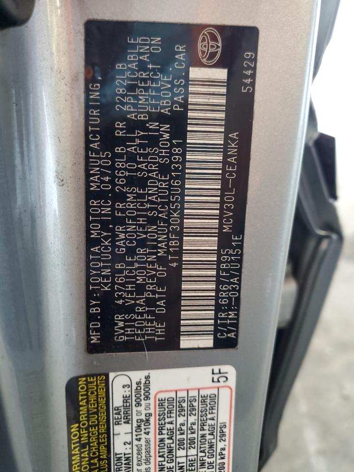 2005 Toyota Camry Le VIN: 4T1BF30K55U613981 Lot: 68250055