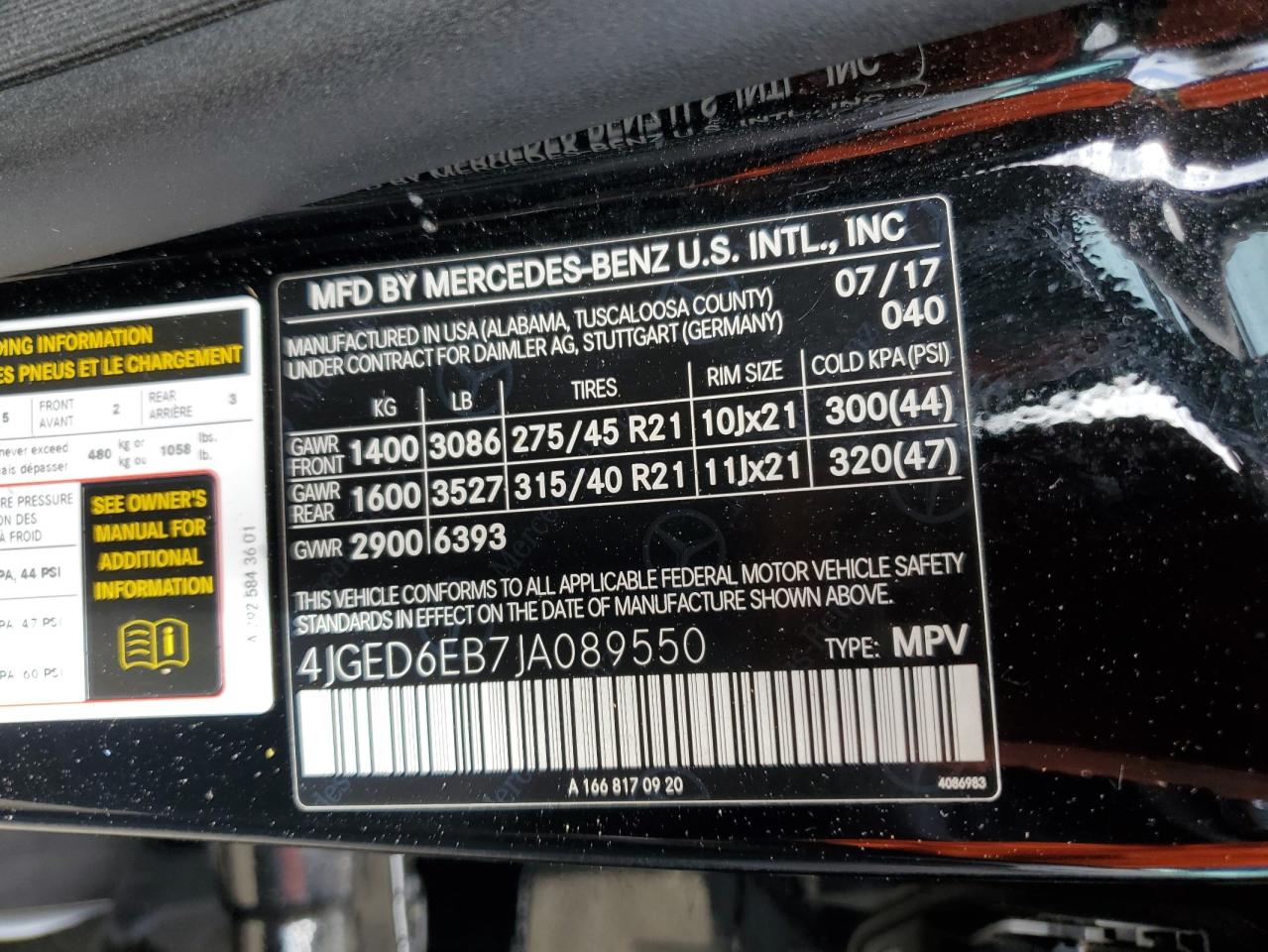 2018 Mercedes-Benz Gle Coupe 43 Amg VIN: 4JGED6EB7JA089550 Lot: 69311065