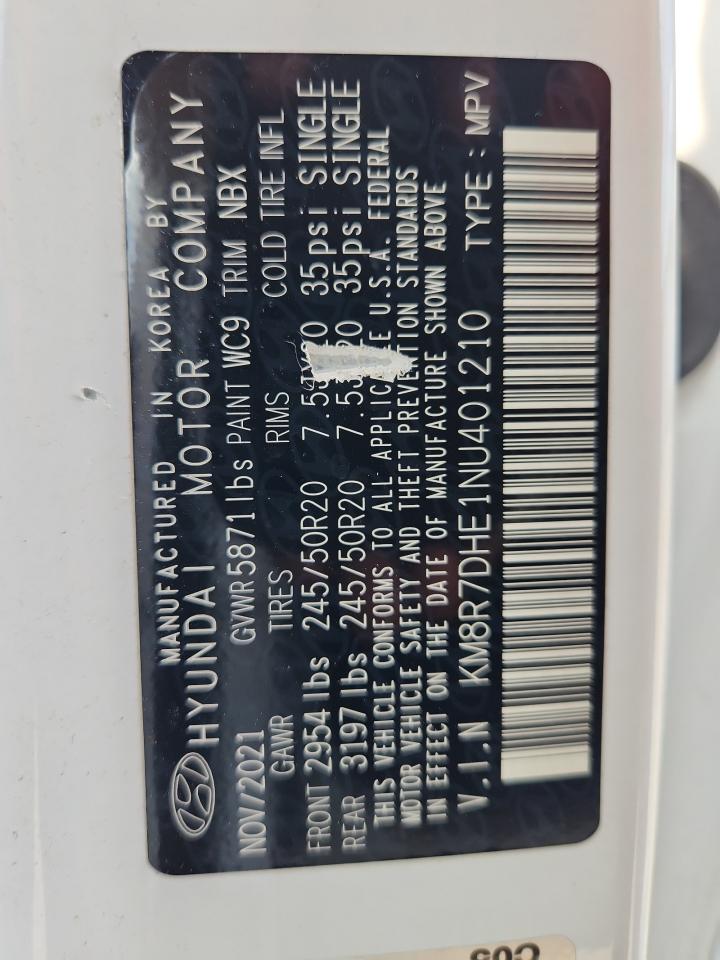 2022 Hyundai Palisade Calligraphy VIN: KM8R7DHE1NU401210 Lot: 70542525