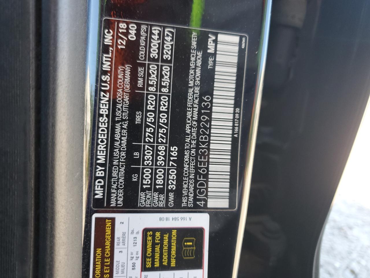 2019 Mercedes-Benz Gls 450 4Matic VIN: 4JGDF6EE3KB229136 Lot: 69823095