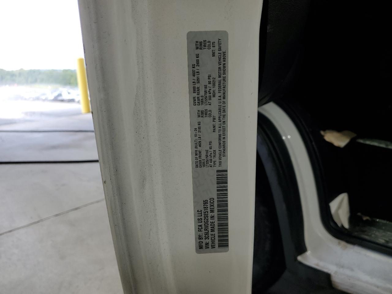 2025 Ram Promaster 2500 2500 High VIN: 3C6LRVDG2SE518765 Lot: 70148695