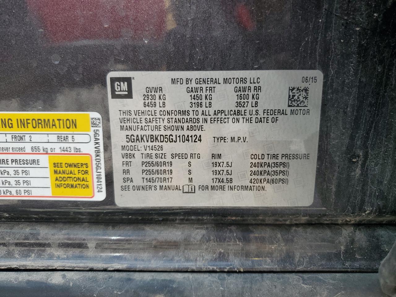 2016 Buick Enclave VIN: 5GAKVBKD1GJ111111 Lot: 68082705