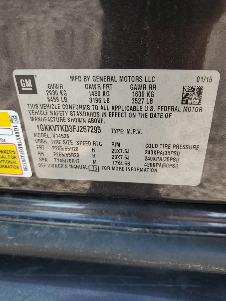 2015 GMC Acadia Denali VIN: 1GKKVTKD3FJ267295 Lot: 70186355