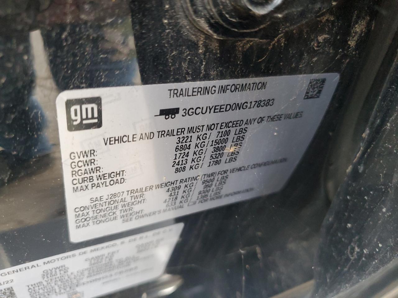 2022 Chevrolet Silverado Ltd K1500 Rst VIN: 3GCUYEED0NG178383 Lot: 70472675