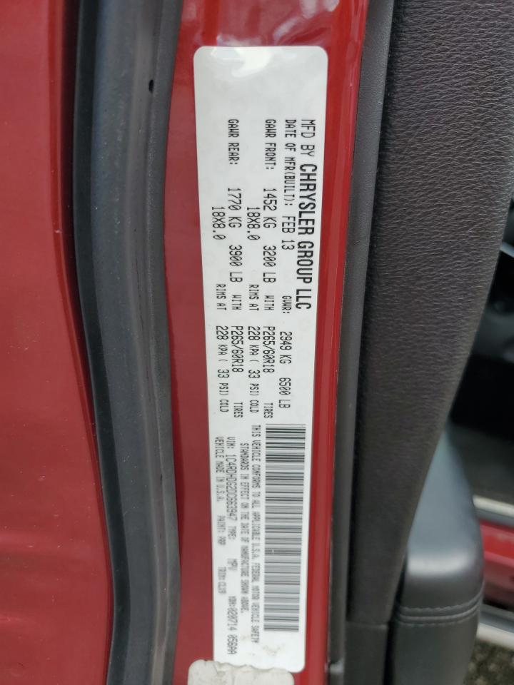 2013 Dodge Durango Crew VIN: 1C4RDHDG2DC663947 Lot: 93360025