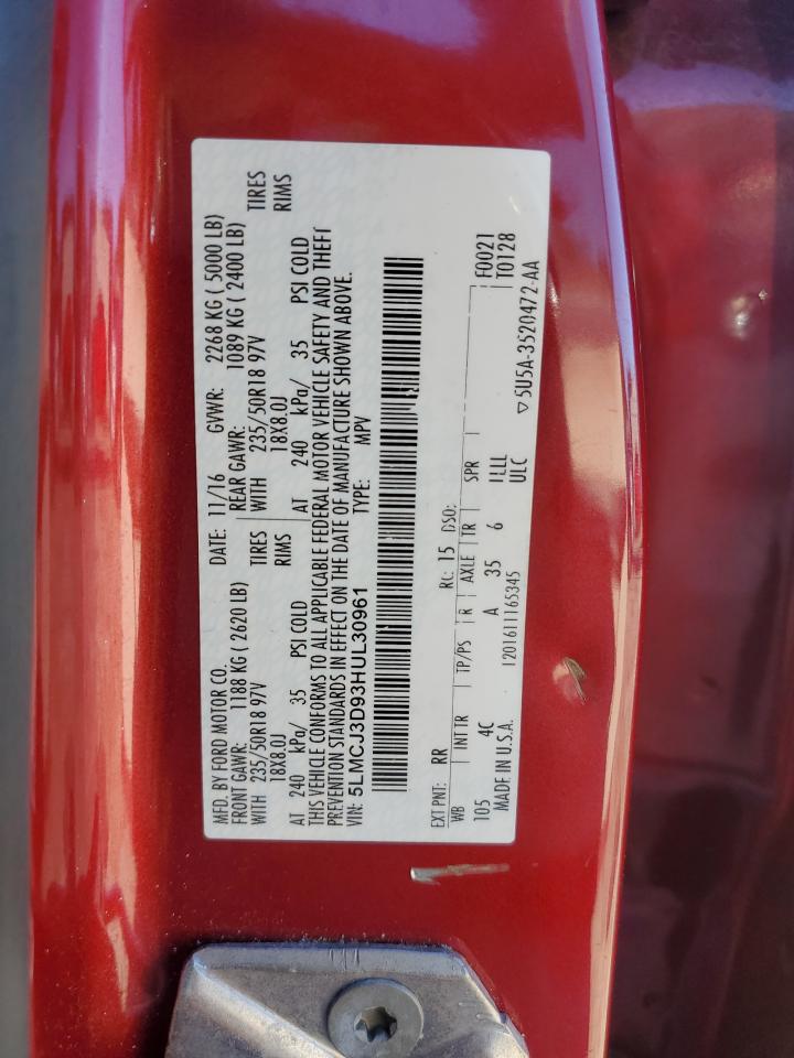 2017 Lincoln Mkc Reserve VIN: 5LMCJ3D93HUL30961 Lot: 69854315