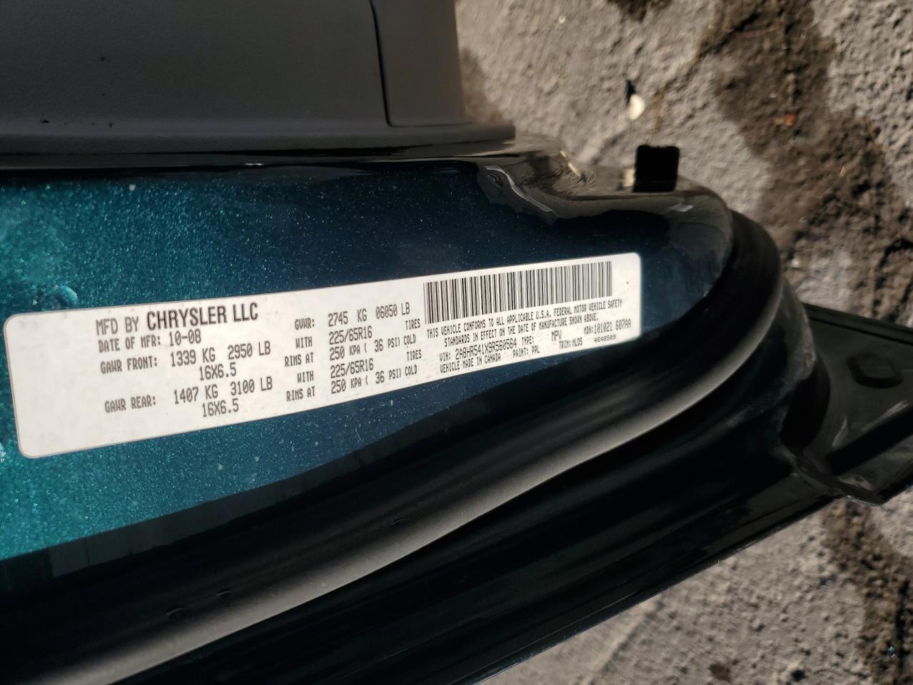 2009 Chrysler Town & Country Touring VIN: 2A8HR541X9R560564 Lot: 70896355