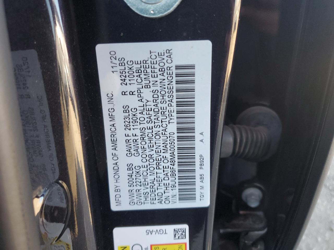 2021 Acura Tlx Technology VIN: 19UUB6F48MA005070 Lot: 70407295