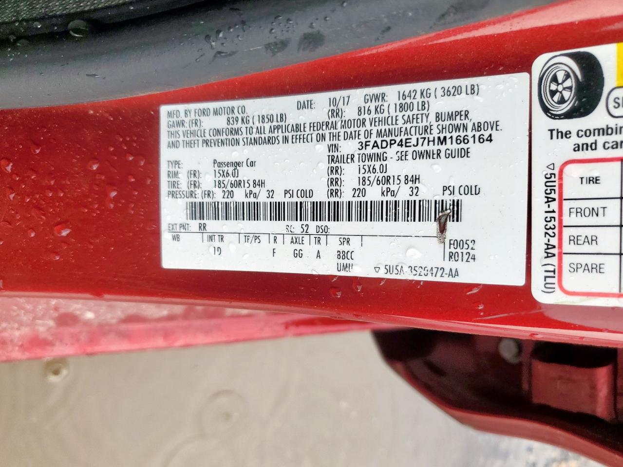 2017 Ford Fiesta Se VIN: 3FADP4EJ7HM166164 Lot: 69825935