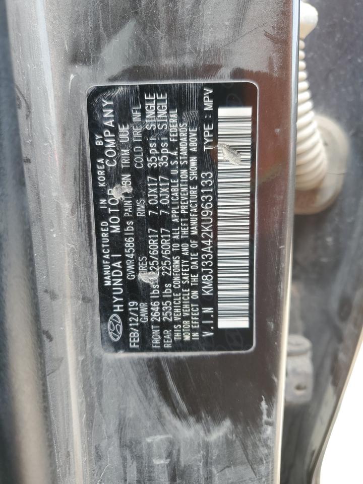 2019 Hyundai Tucson Limited VIN: KM8J33A42KU963133 Lot: 67415775